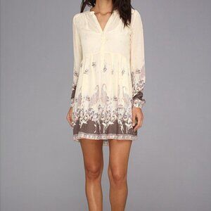 Free People Sierra Valley Paisley Long Sleeve Boho Tunic Dress • Size XS 🔴